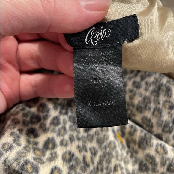 Aria Leopard Lounge Flannel Feel Pajama Set in XL - Picture 3 of 3